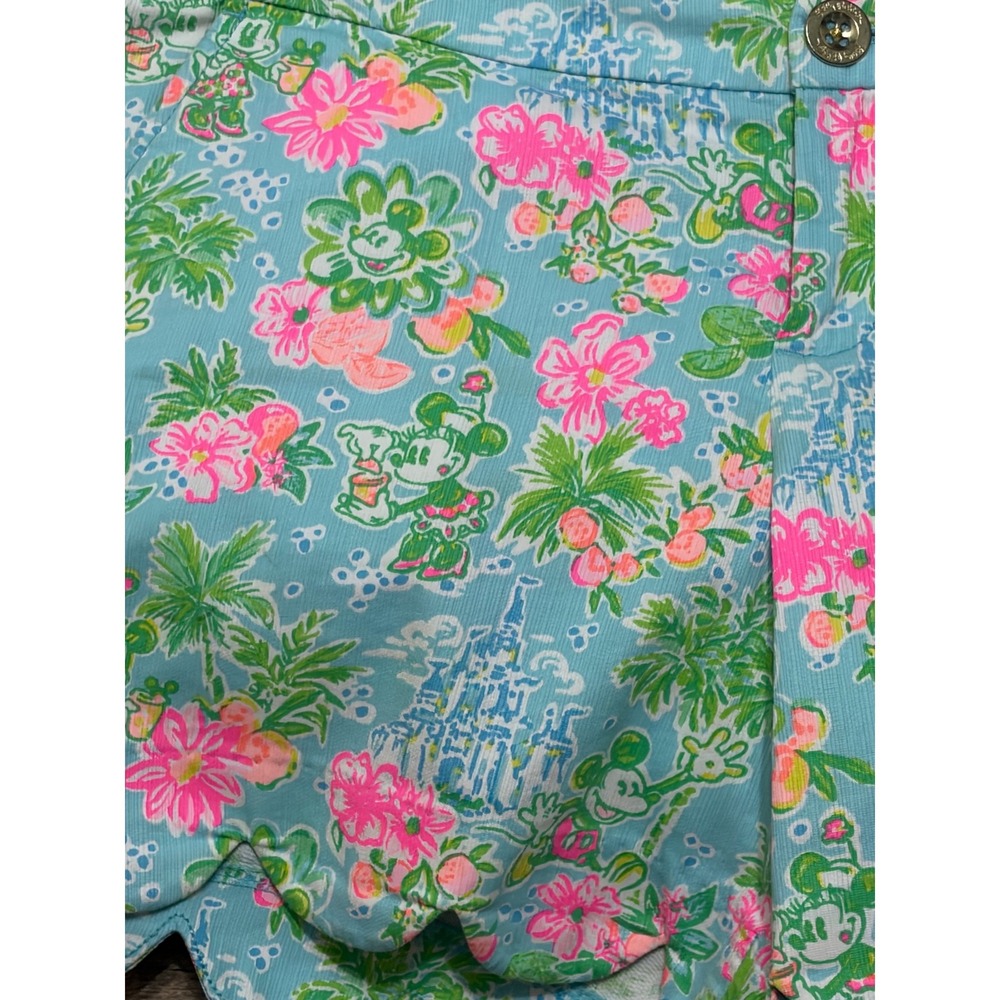 Disney x Lilly Pulitzer Mickey Minnie Mouse Floral Scallop Buttercup Shorts 8 - Picture 10 of 10